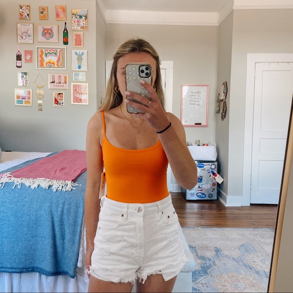 Alix NYC Orange Bodysuit - Picture 1 of 6